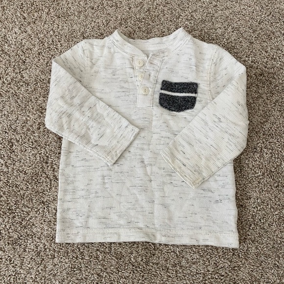 Cat & Jack toddler boys long sleeve button down henley tshirt top size 18 months - Picture 1 of 7